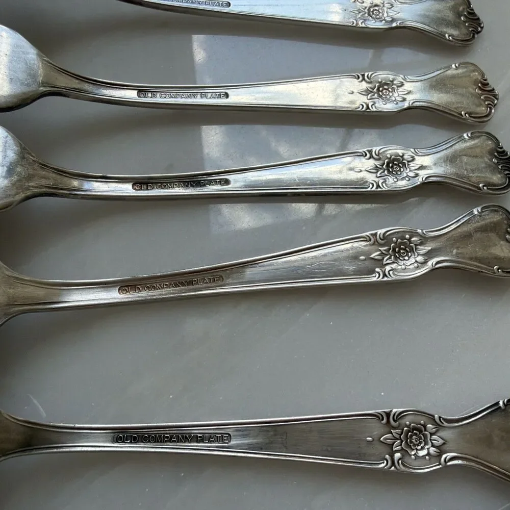 Vintage Old Company Signature Rose Silver Plate 
